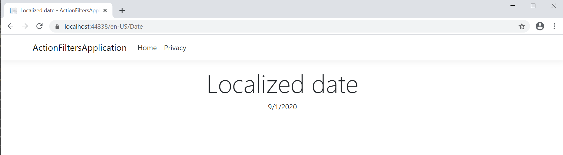 localized date
