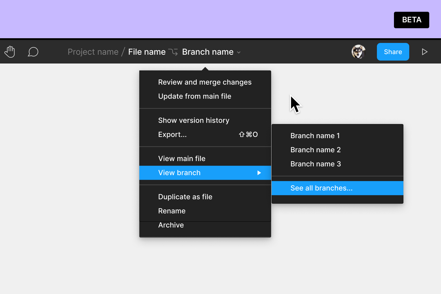 See all branches in Figma